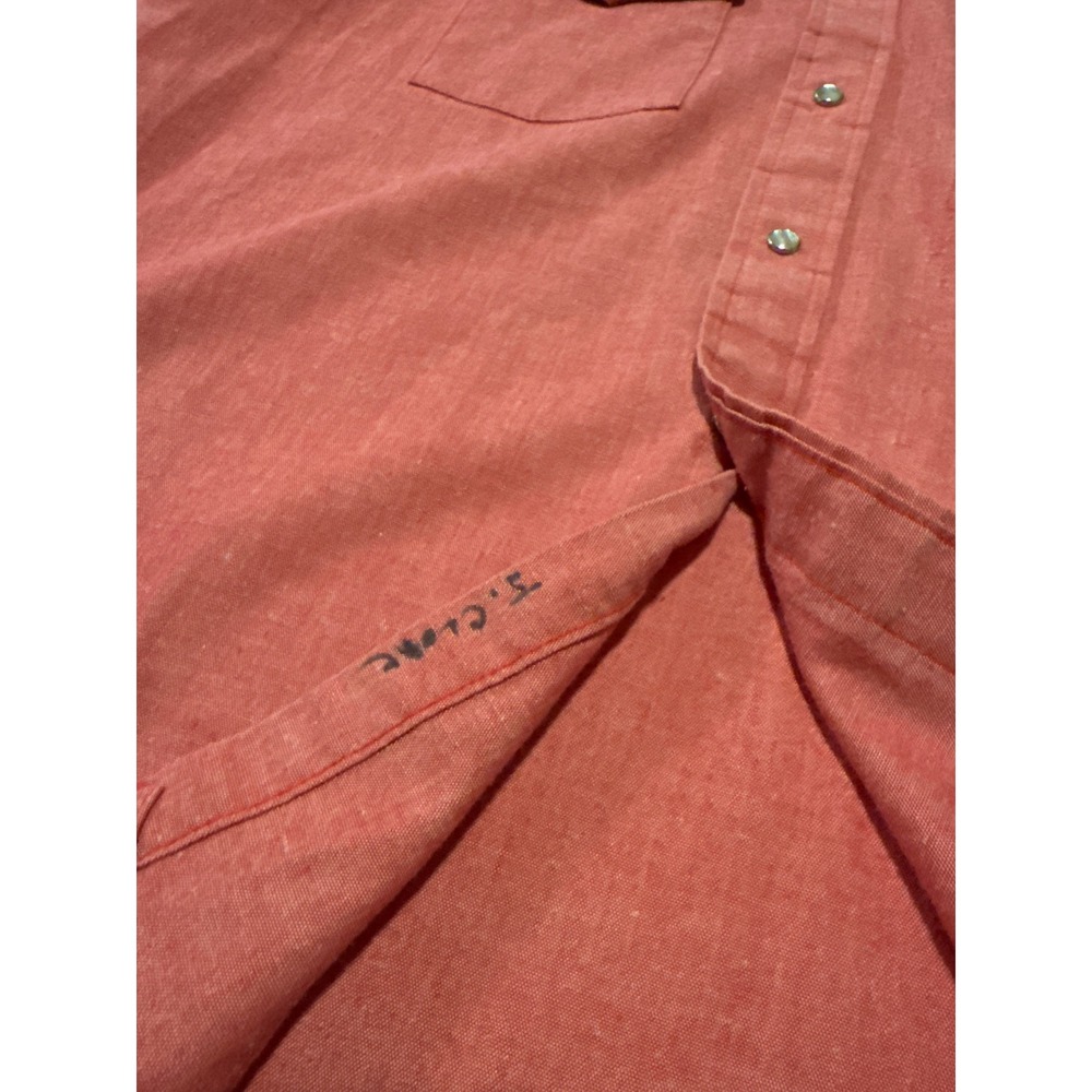 Vintage Stir-Ups Western Pearl Snap Shirt Mens Large Pink Embroidered USA Made - Picture 7 of 7